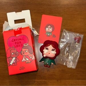 NEW Unboxed Pop Mart CRYBABY Crying for Love Classic Rose Figurine